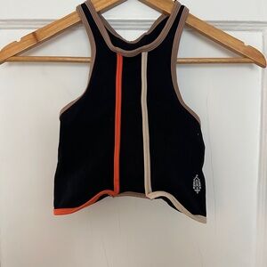Free People Black and Tan Workout Set